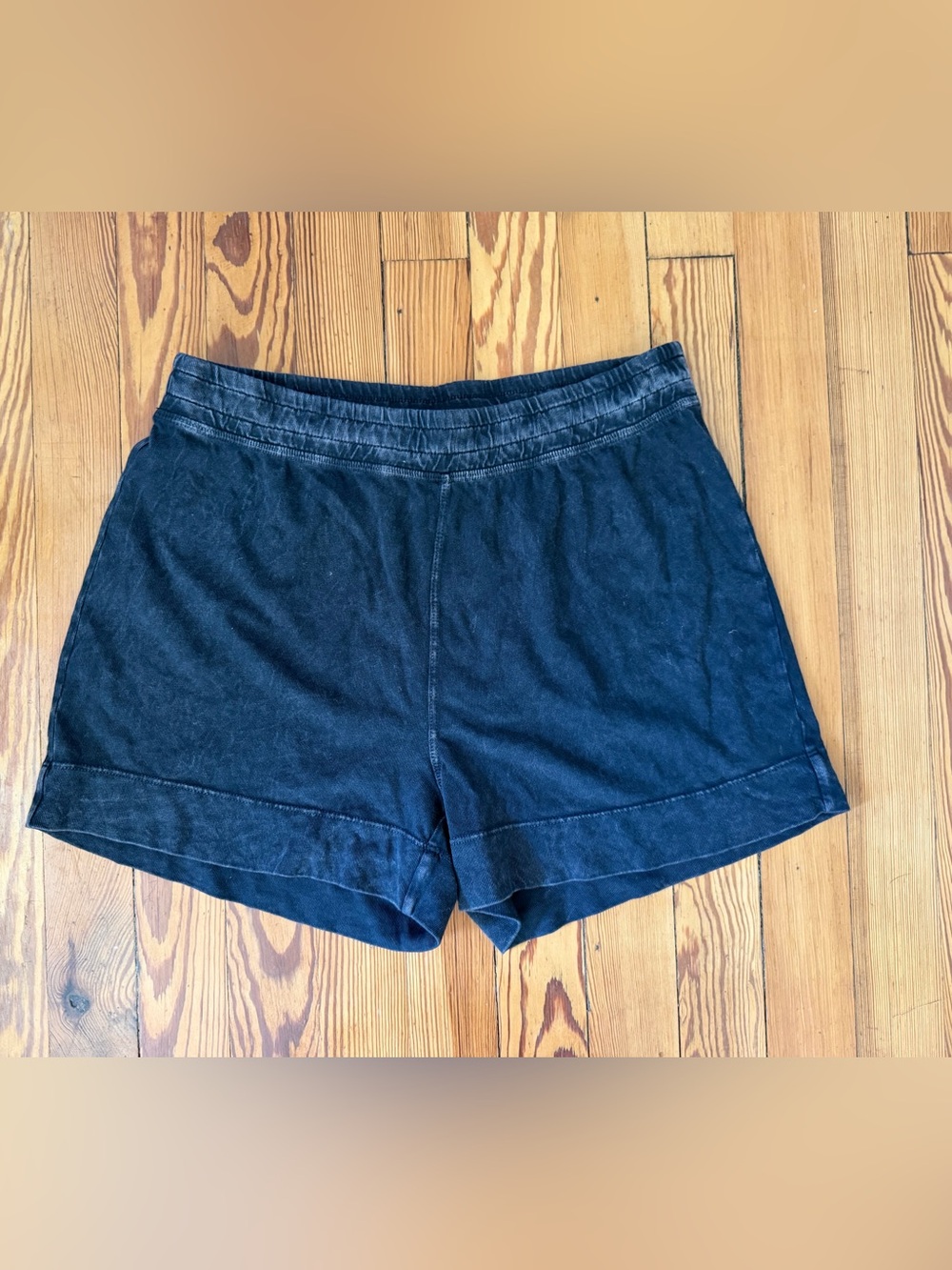 Beyond Yoga Washed Black Cotton Shorts Size Small